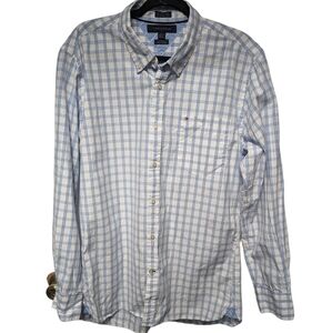 Tommy Hilfiger 80s Two Ply Fabric Custom Fit Plaid Button Down Sz L 16 1/2- 17